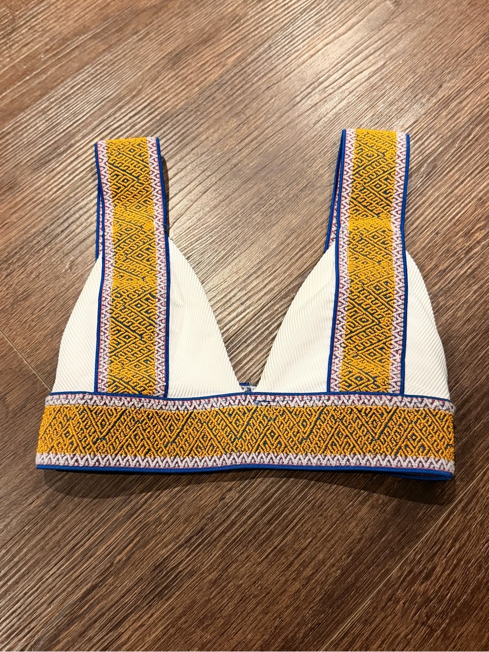 Elysiian Bali Bikini Top Embroidered Elastic Band Size XS